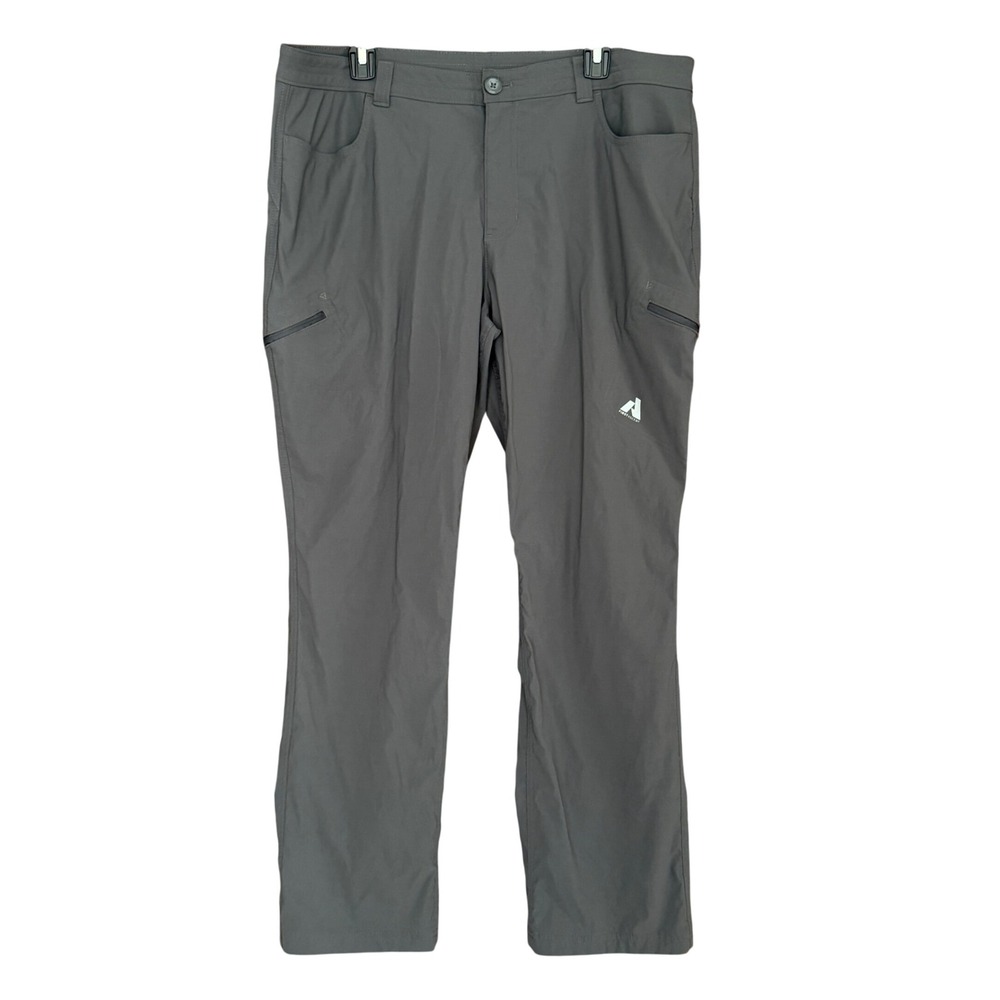 Eddie Bauer First Ascent Pants Womens 18 Gray Hiking Cargo Stretch Straight